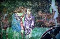 Иосиф встречает отца. Роспись нартекса ц. Св. Троицы мон-ря Сопочани, Сербия. Ок. 1265 г.