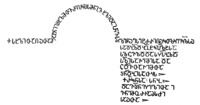 Реконструкция лапидарной надписи, обрамляющей окно юж. фасада кафоликона мон-ря Ишхани, выполненная экспедицией прав. Евфимия Такаишвили. 1917