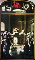 Успение прп. Павлы. Прп. Павла наставляет монахинь. 1650 г. Худож. А. Рейнозо (мон-рь Жеронимуш, Португалия)