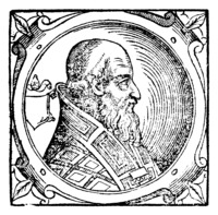 Папа Римский Пасхалий I. Гравюра. 1600 г. (Sacchi. Vitis pontificum. 1626) (РГБ)