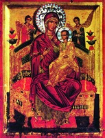 Икона Божией Матери «Пантанасса» («Всецарица».) XVII в. (кафоликон мон-ря Ватопед на Афоне)