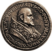Павел V, папа Римский. Бронзовая медаль. 1617 г. Мастер Дж. А. Моро (музей Метрополитен, Нью-Йорк)