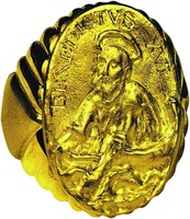 Перстень рыбака папы Римского Бенедикта XVI. 2005 г. (Исторический музей, Ватикан)