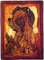 Икона Божией Матери Агиосоритисса (Халкопратийская). Кон. XIV - нач. XV в. Византия? (ГММК)
