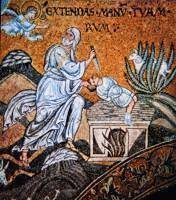 Жертвоприношение Авраама. Мозаика собора в г. Монреале. 1180—1190 гг.