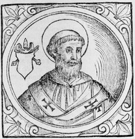 Св. Виктор I, папа Римский. Гравюра (Sacchi. Vitis pontificum. 1626) (РГБ)