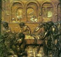 Пир. Ирода. Рельеф купели. 1427 г. (баптистерий кафедрального собора, Сиена)