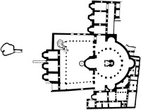 План храма Гроба Господня после перестройки в XI в. Реконструкция