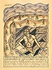 Протопоп Аввакум в земляной тюрьме. Старообрядческий рисованный лубок. Кон. XIX в. (ГЛМ)