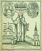 Прп. Афанасий Младший с видом Высоцкого мон-ря. Рисунок пером из сборника нач. XIX в. (СИХМ. № 7408. Л. 4 об.)