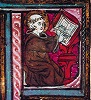 Блж. Иероним. Миниатюра из Библии. XIII в. (Auxerre. Bibl. man. 1. Fol. 1)