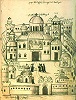 Иверский мон-рь. Рис. из рукописи Тимофея (Габашвили) «Посещение святых мест». XVIII в. (Ин-т рукописей Корнелия Кекелидзе)