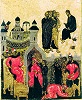 Притча о неправедном судье. Клеймо иконы “Спас Смоленский, с притчами”. XVI в. (Благовещенский собор Москов-ского Кремля)