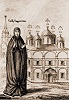 Прп. Евфросиния (вел. кнг. Евдокия Димитриевна). Фрагмент гравюры В. Федорова по рисунку Д. Смирнова. 1853 г. (ГЛМ)