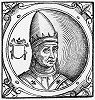 Адриан I, папа Римский. Гравюра (Sacchi P. Vitis pontificum. 1626)