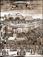 Инквизиция в Португалии. Худож. И. Д. Цуннер. Гравюра из кн. А. М. Маllet «Description de l'Univers». Frankrurt, 1685 (частное собрание, Лиссабон)