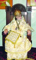 Католикос-Патриарх Илия II на горнем месте в патриаршем соборе Самеба в Тбилиси. Нач. XXI в.