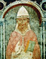 Иоанн XII, папа Римский. Роспись ц. Сан-Пьетро а Градо в Пизе. XIII в.