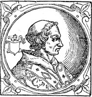 Иоанн V, папа Римский. Гравюра. 1600 г. (Sacchi. Vitis pontificum. 1626). (РГБ)