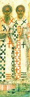 Патриархи К-польские Иоанн IV и Павел. Фрагмент иконы «Минея годовая». 1-я пол. XVI. (Музей икон, Рекклингхаузен)