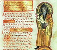 Прп. Иоанн Дамаскин. Миниатюра из «Sacra parallela». Сер. IX в. (Paris. gr. 923. Fol. 208r)