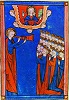 Седьмой ангел вострубил. миниатюра из Апокалипсиса. XIV в. (Laurent. Ashub. 415. Fol. 66r)