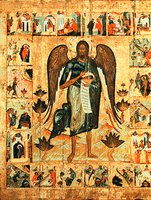 Св. Иоанн Предтеча Ангел пустыни, с житием. Икона. 1551 г. (ЯМЗ)