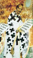 Свт. Иоанн Златоуст. Фреска ц. Св. Троицы в Сопочанах, Сербия. Ок. 1265 г.