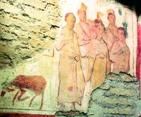 Группа мучеников. Роспись ц. мучеников Иоанна и Павла в Риме. 2-я пол. IV в.