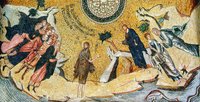 Встреча Иисуса Христа со св. Иоанном Предтечей. Мозаика купола кафоликона мон-ря Хора (Кахрие-джами) в К-поле. 1316–1321 гг.