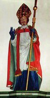 Св. Иовин. Скульптура в капелле св. Иовина в сел. Плувьен, Франция. XV в.