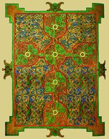 Лист с ковровым орнаментом. Линдисфарнское Евангелие. Нач. VIII в. (Lond. Brit. Lib. Cotton. Nero. D. IV. Fol. 26v)