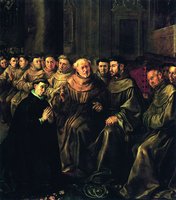 Бонавентура, получающий францисканскую рясу. 1629 г. Худож. Франсиско Эррера Старший (Прадо, Мадрид)