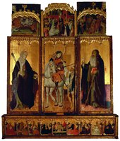 «Ретабло со святыми Мартином, Урсулой и Антонием аббатом». 1443 г. Худож. Гонсалес Перес Саррия (Музей изобразительных искусств, Валенсия)