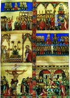 Миниатюра из сб. «Cantigas de Santa Maria». 1275–1284 гг. (Escorial. T. I.1. Fol. 140r)