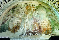Иисус Христос с архангелами. Роспись зап. стены в ц. Санта-Мария-ин-Валле (Темпьет-то) в Чивидале-дель-Фриули. 2-я пол. VIII в.