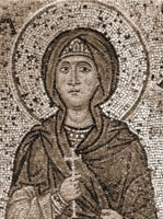 Св. Фекла Леонтинская. Мозаика собора Санта-Мария-Нуова в Монреале. Между 1183 и 1189 гг.