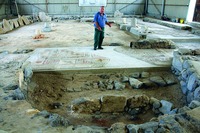 Раскопки синагоги близ Маоз-Хаим (сев. Израиль) с напольной мозаикой. IV в.