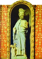 Св. Иудикаэль с донатором. Скульптура. 1-я четв. XVI в. (приходская церковь в Пемпоне)
