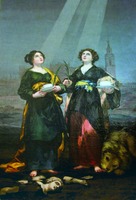 Мученицы Иуста и Руфина. 1817 г. Худож. Франсиско Гойя (собор Санта-Мария-де-ла-Седе, Севилья)