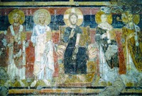 Иисус Христос со святыми. Роспись ц. Санта-Мария-Антиква в Риме. 2-я пол. VIII в.