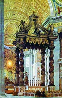Киворий над могилой ап. Петра в соборе св. Петра в Риме. Скульптор Лоренцо Бернини