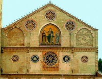 Деисус. Мозаика фасада собора в Сполето. 1207 г.