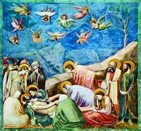 Оплакивание Христа. Роспись Капелла-дельи-Скровеньи в Падуе. Между 1304 и 1310 гг. Мастер Джотто ди Бондоне