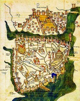 Карта К-поля из кн. К. Буондельмонти «Liber insularum archipelagi». Ок. сер. XV в. (Düsseldorf, Universitäts- und Landesbibliothek. G. 13)