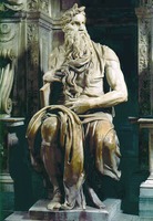 Прор. Моисей. 1515–1516 гг. Скульптор Микеланджело Буонаротти (ц. Сант-Петро-ин-Винколи, Рим)