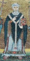 Каллист I, еп. (папа) Римский. Мозаика апсиды в ц. Санта-Мария-ин-Трастевере в Риме. 1130–1143 гг.