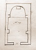 План церкви в Чегемском ущелье. XI–XII вв. Рисунок А. Фирковича (РНБ. ОР. Ф. 946. Оп. 1. Д. 80. Л. 31 об.)