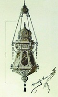 Эскиз бронзового фонаря. 1891 г.