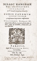 Титульный лист «Кодекса канонов Вселенской Церкви», изданного К. Жюстелем (Париж, 1610)